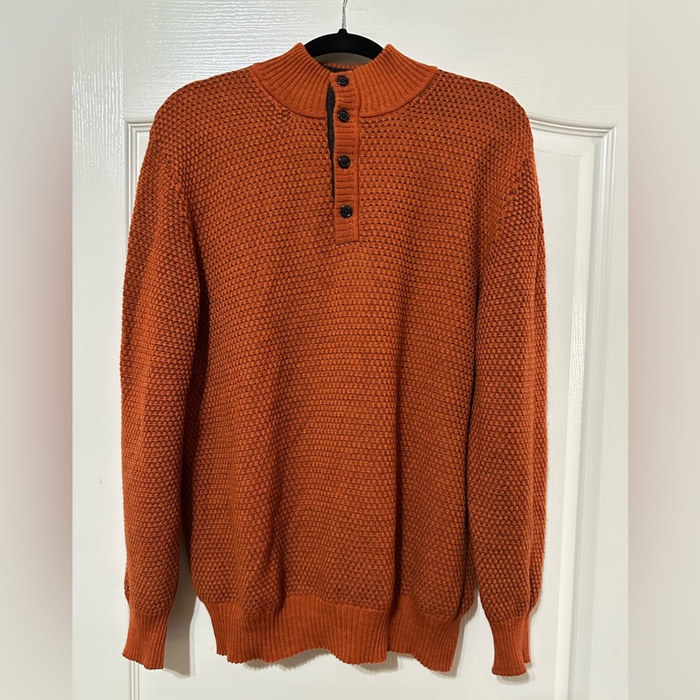 Robert Talbott Quarter Zip Pullover Merino Wool Made in Italy xl
